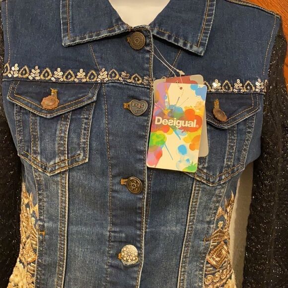 NWT Desigual Women's Chaq_bluefly denim jacket - Picture 8 of 15